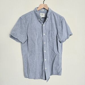 American Eagle Striped Short Sleeve Button Down